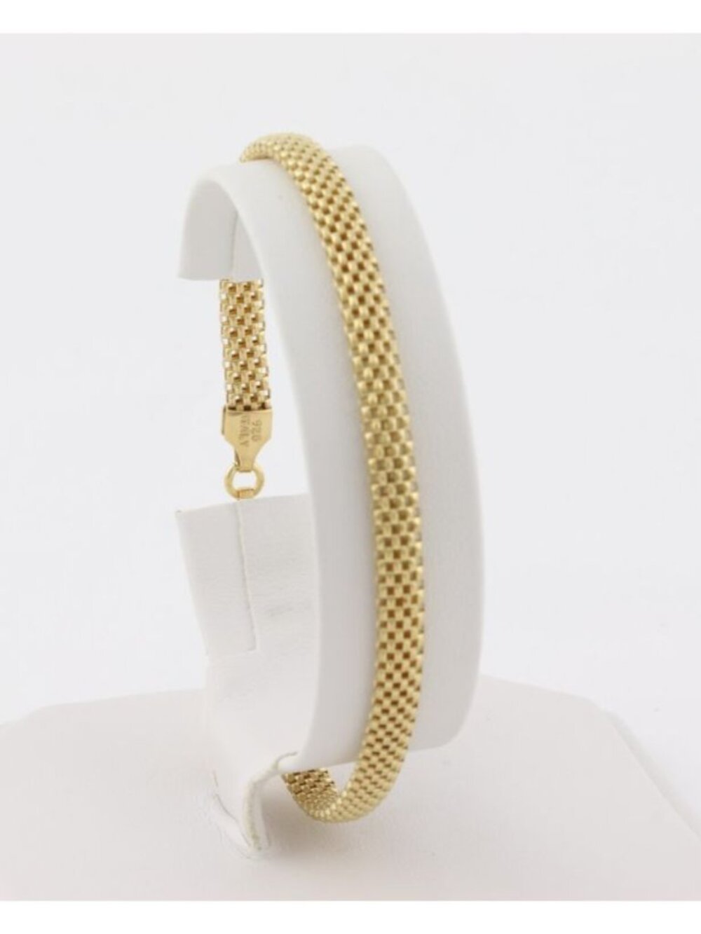 18k Yellow Gold Over Sterling Silver Weaved Braided Bracelet 8" inch - Picture 1 of 6